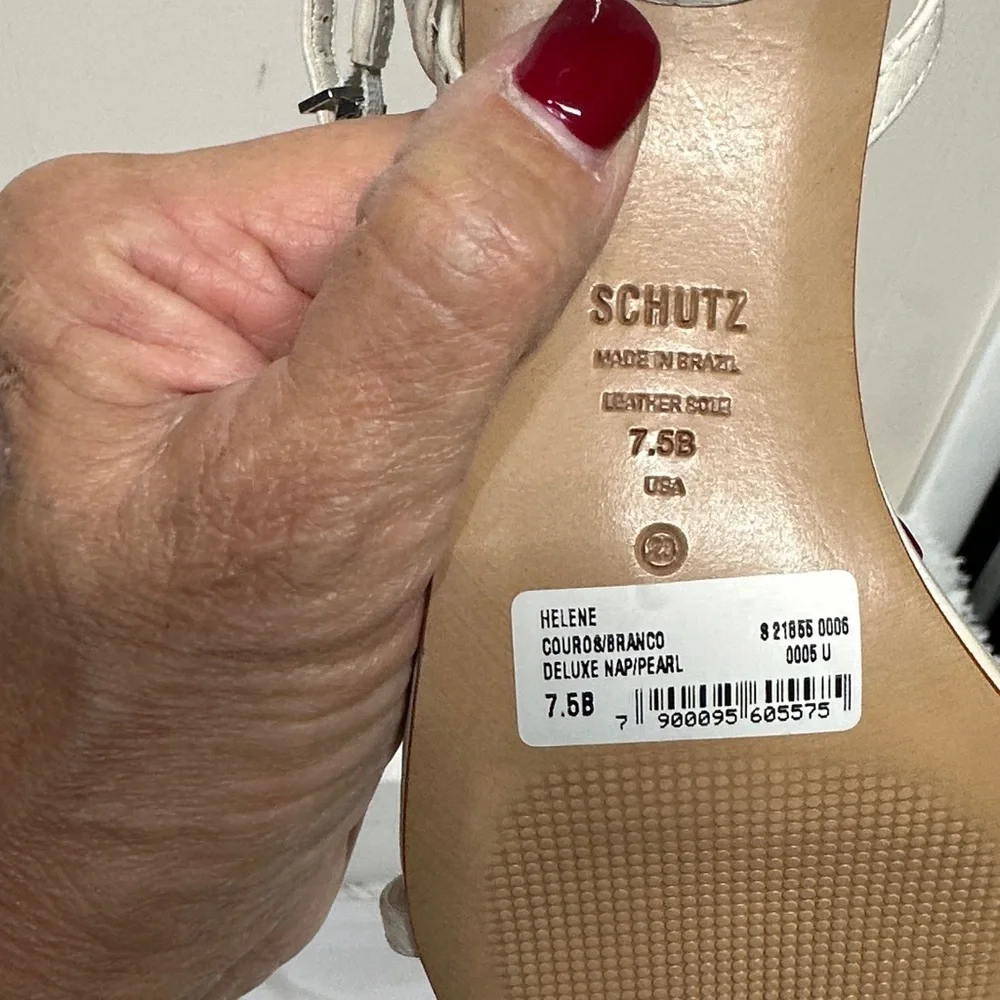 SCHUTZ Heloide Women's Ivory (Pearl) Strappy Heels